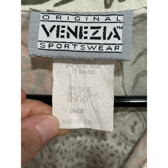 Vintage Original Venezia Sportswear Button Front Shirt Multi Sz 26/28 Tropical - Picture 5 of 9